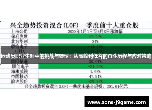 运动员职业生涯中的挑战与转型：从高峰到低谷的奋斗历程与应对策略